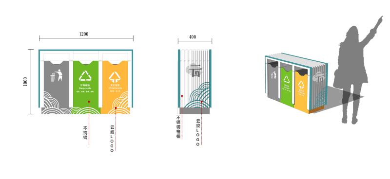 密云高鐵站 垃圾桶設(shè)計效果圖